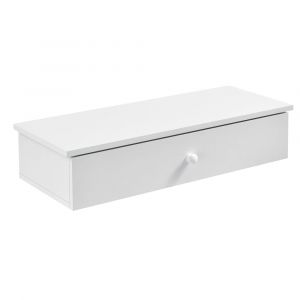 &Eacute;tag&egrave;re murale avec rangement blanche 60 x 24 x 12.6 cm