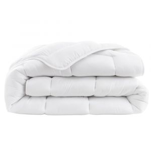 Couette tempérée 240 x 260 cm coton blanc