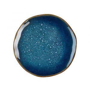 Assiette &agrave; dessert en Gr&egrave;s Bleu