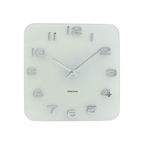 Horloge murale verre blanc 35x35cm