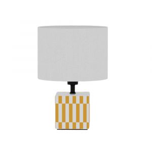 Petite Lampe &agrave; poser en C&eacute;ramique & Abat-jour Lin