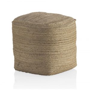 Tapis en jute bouffant naturel, noix de coco et coton 40x40x40 cm
