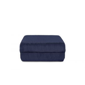 Pouf convertible et modulable 1 place en velours côtelé XL bleu