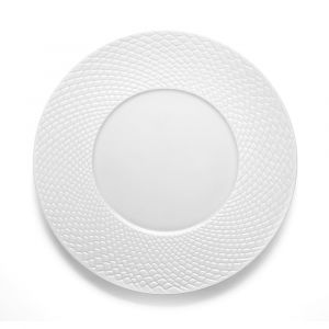 Assiette plate en Porcelaine Blanc
