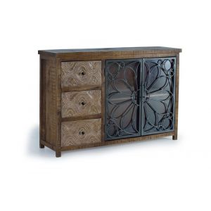 Buffet en bois manguier marron vieilli