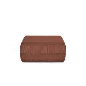Pouf convertible et modulable 1 place en velours côtelé terracotta