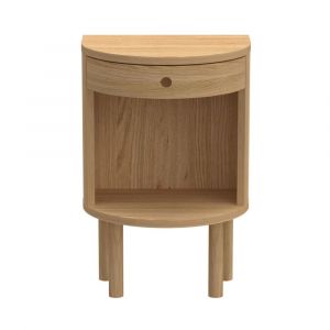 Table de chevet demi-cercle 1 tiroir 1 niche