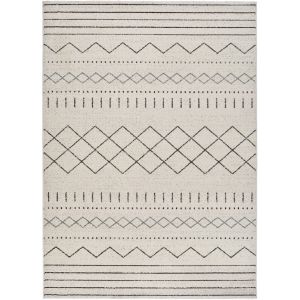 Tapis ethnique blanc/noir 140x200 cm