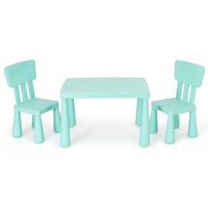 Table et 2 chaises enfant en plastique pour enfants 1-7 ans vert