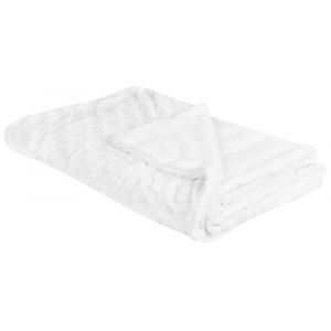 Plaid en polyester blanc 200x150cm