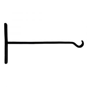 Patère potence pour luminaire ou plante droit métal noir 30 cm