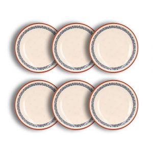 Lot de 6 assiettes creuses en fa&iuml;ence blanche 21cm