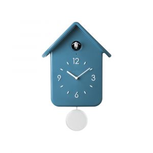Horloge &agrave; coucou bleue avec pendule amovible