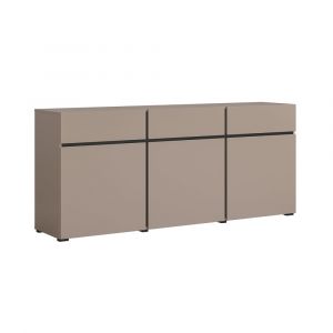 Buffet 3 portes 3 tiroirs stratifi&eacute;s taupe