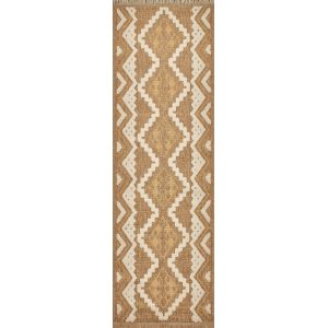 Tapis int&eacute;rieur et ext&eacute;rieur aspect jute ethnique jaune - 60x90