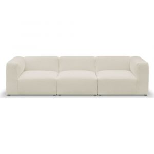 Canapé modulable 4 places en tissu bouclé beige