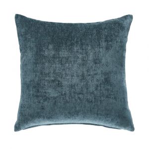 Coussin en velours effet vieilli bleu canard 45x45, OEKO-TEX&reg;