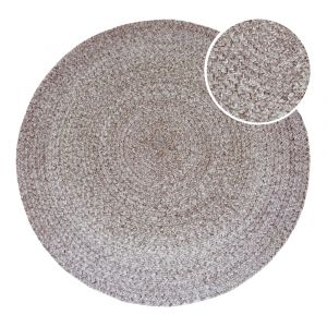 Tapis d'ext&eacute;rieur, rond, marron, 120 x 120 cm / &eacute;paisseur : 5 mm