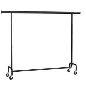 Portant &agrave; v&ecirc;tements avec roulettes 45 x (160-200) x 162,9 cm  noir