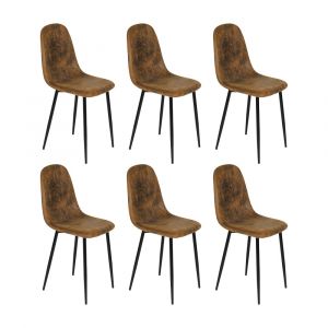 Lot de 6 chaises de salle &agrave; manger au style vintage