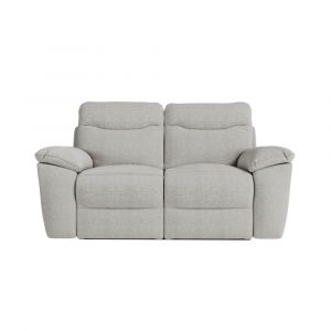 Canap&eacute; relax manuel 3 et 2 places et fauteuil tissu textur&eacute; gris clair