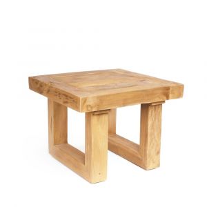Table d&rsquo;appoint Bois de teck recycl&eacute; Marron 50x50x40cm