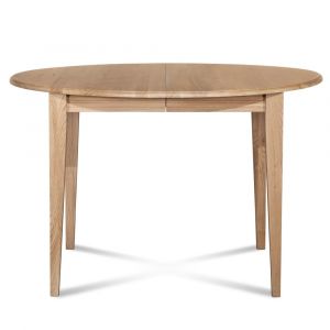 Table ronde extensible bois D105 avec 1 allonge et pieds fuseau