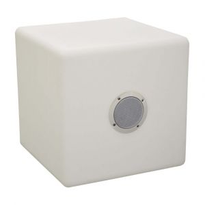 Cube pouf  led et haut parleur 40 cm