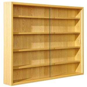 Etag&egrave;re vitrine mural 2 portes coulissantes en verre