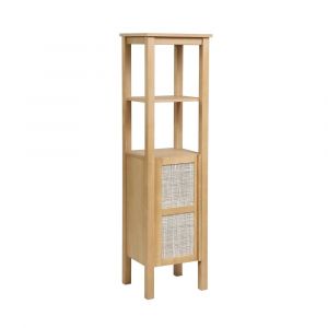 Colonne de salle de bain sur pieds ch&ecirc;ne  145cm porte cannage