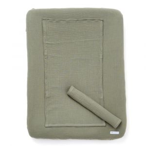 Housse de matelas à langer + 2 langes vert sauge