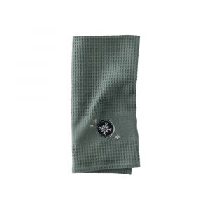 Torchon de cuisine coton brodé vert 50 x 70 cm