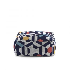 Pouf amovible carr&eacute; multicolore 50x50x25 cm