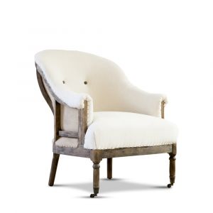 Fauteuil rond en tissu blanc