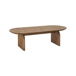 Table basse ovale en bois de sapin vieilli 100x35cm