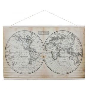 Tableau toile mappemonde 100x94cm