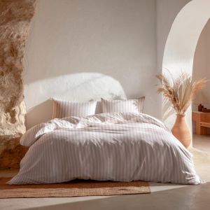 Housse de couette 100% coton rose 260x240 cm + 2(50x90) cm