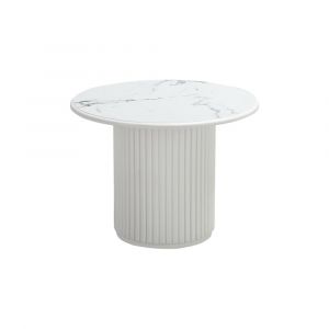 Table basse ronde style scandinave blanc
