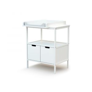 Commode &agrave; langer en bois de h&ecirc;tre Essentiel blanc