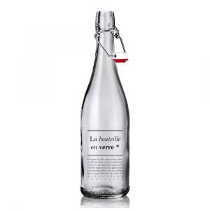Bouteille popine en verre s&eacute;rigraphi&eacute; 75cl