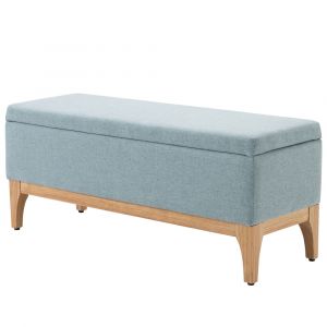 Banquette coffre de rangement 2 en 1 style scandinave tissu vert d'eau