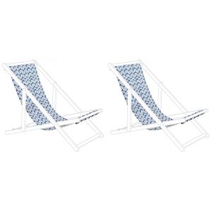 Toile pour transat et chilienne en tissu bleu 44x113