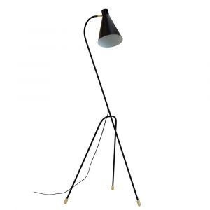 Lampadaire &agrave; 3 pieds en m&eacute;tal noir