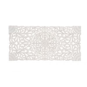 T&ecirc;te de lit antique blanche sculpt&eacute;e &agrave; la main