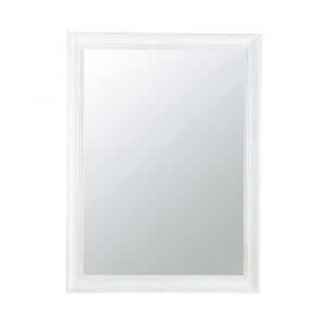 Miroir rectangulaire &agrave; moulures en bois de sapin &eacute;cru 90x120