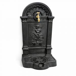 Fontaine de jardin ext&eacute;rieur fonte aluminium noire ange 84cm