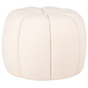 Pouf en laine &eacute;crue