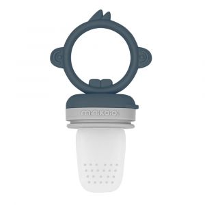 Grignoteur b&eacute;b&eacute; en silicone bleu marine 13x7 cm