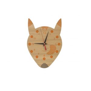 Horloge pédagogique Renard en bois de chêne