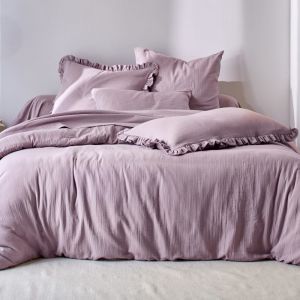Housse de couette en coton violet parme 240x220cm